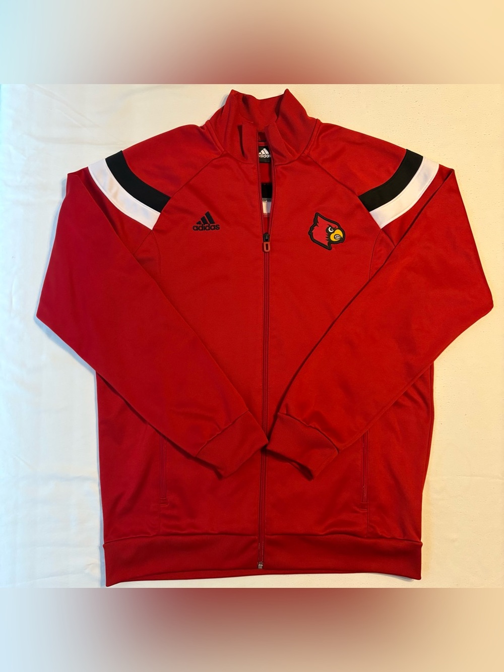 adidas NCAA Louisville Cardinals Climalite Full Zip Warm Up Jacket size S